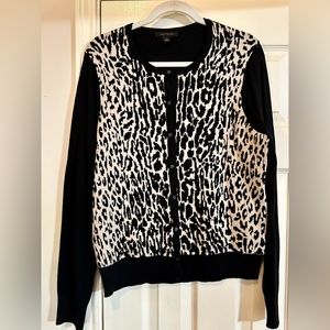 Ann Taylor Black and White Cardigan Sweater Women’s Size L